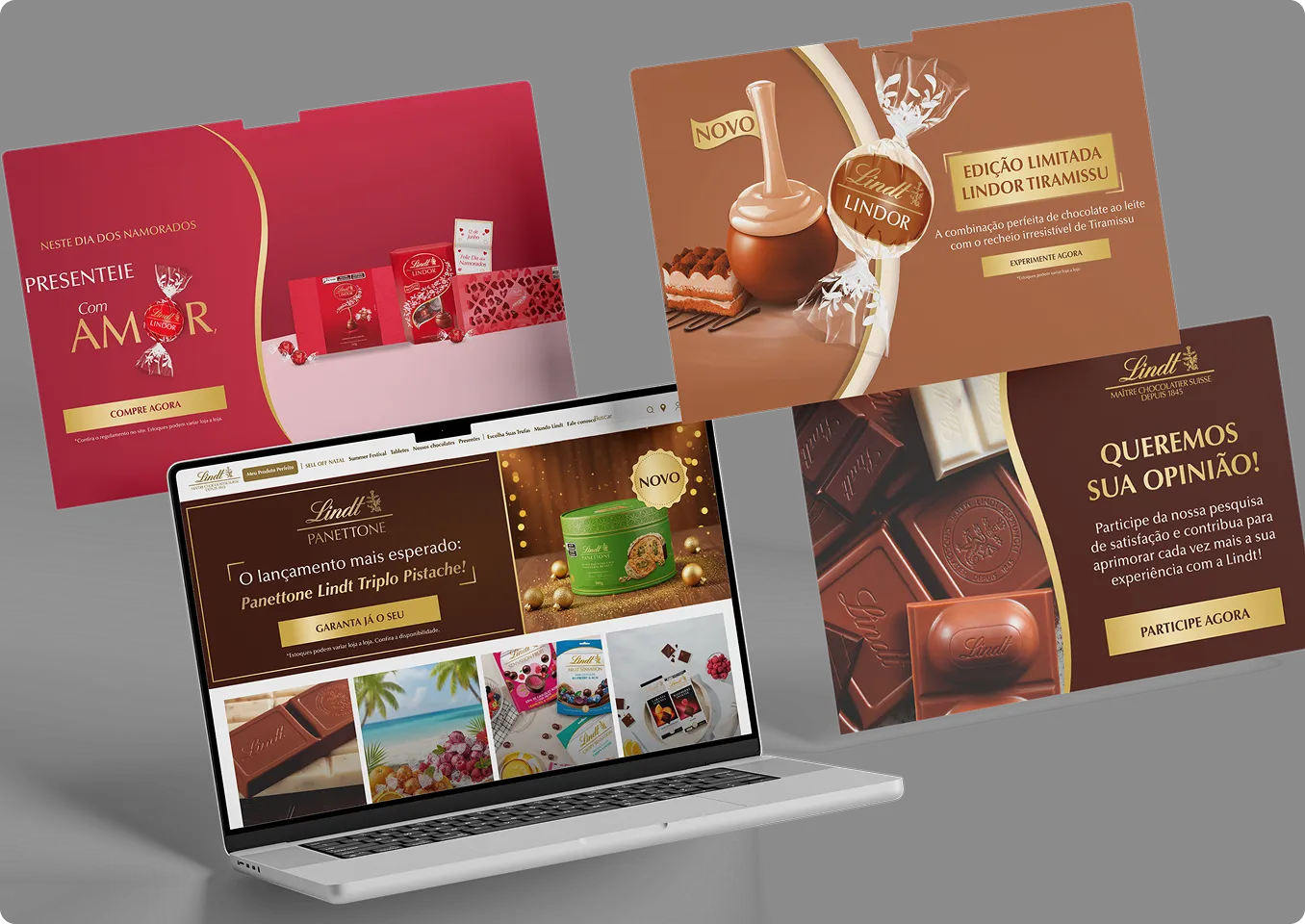 Campanhas sazonais Lindt Brasil para Páscoa, Natal e datas especiais com identidade premium