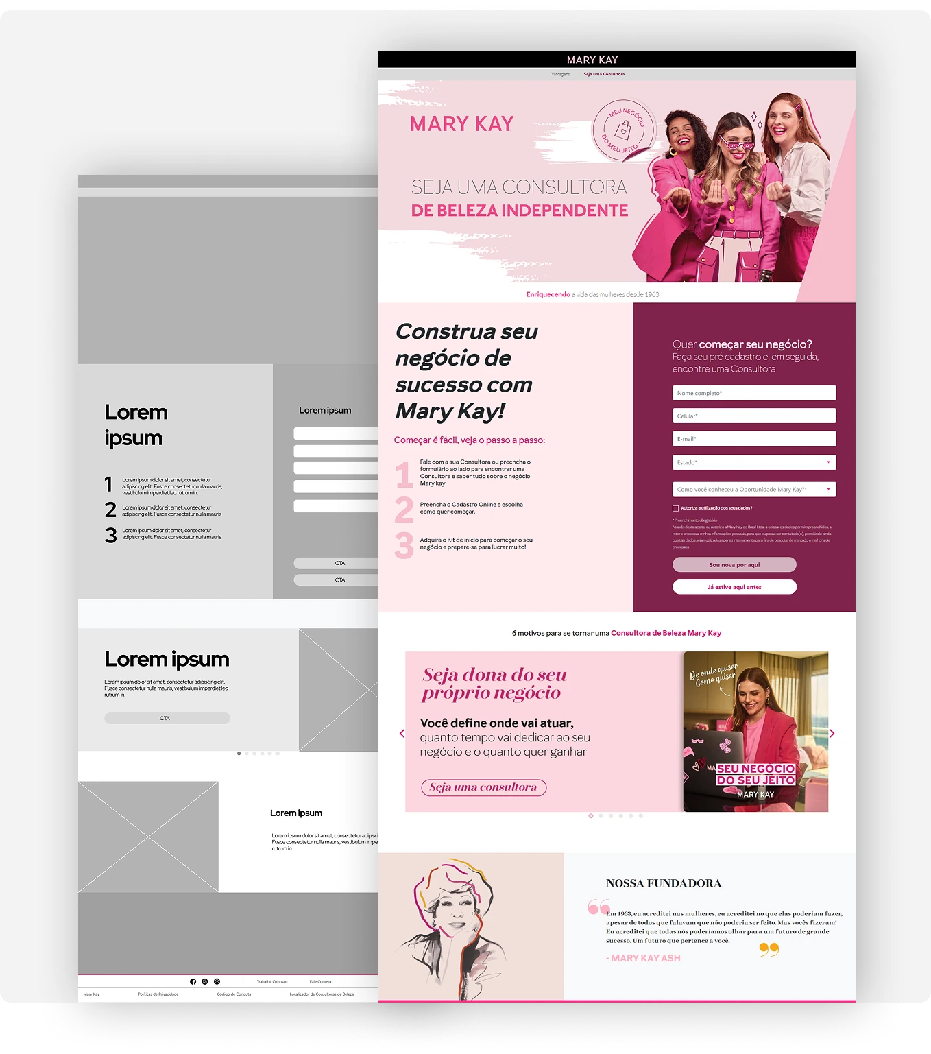Landing page Seja uma consultora