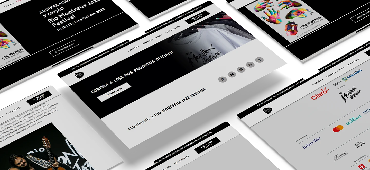 Site oficial do Rio Montreux Jazz Festival com design moderno e funcional