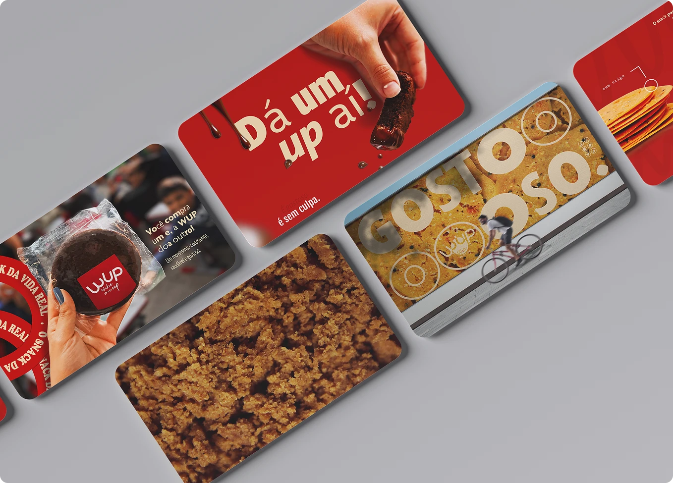 Nova identidade visual da WUP Food com logo, cores e elementos gráficos do rebrand